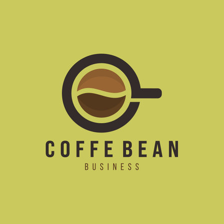Coffee cup top view with bean shape foam creative symbol concept.のイラスト素材