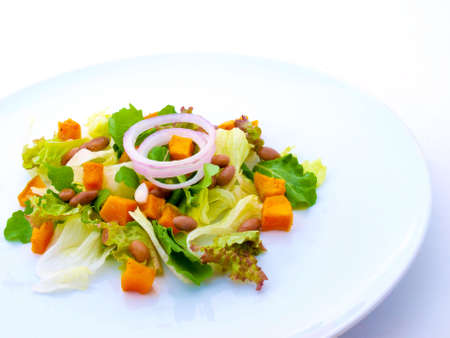 Salad on White Plateの写真素材