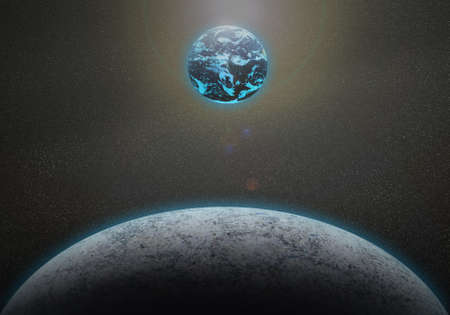 A view of planet earth from moonの写真素材