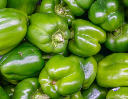 green bell peppers closeup の写真素材