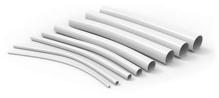 Flexible plastic tubing isolated on whiteの写真素材