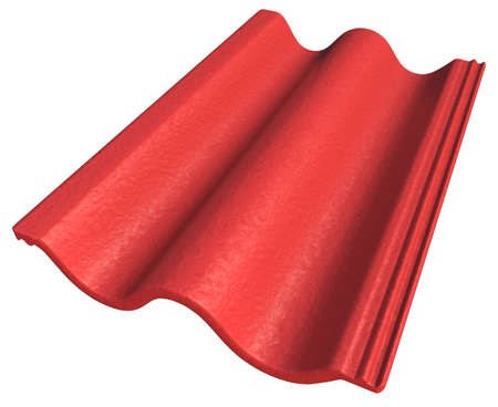 Roof tile isolated on white, 3D renderingの写真素材