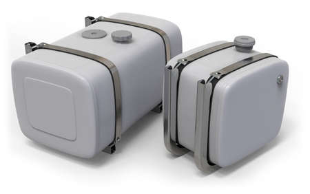 Fuel tank for vehicles, isolated on whiteの写真素材