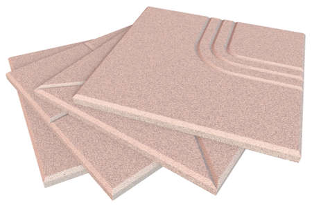 Acoustic ceiling tiles isolated on whiteの写真素材