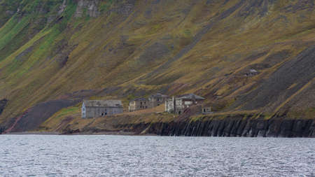 Grumant settlement at Svalbard, Spitzbergenの写真素材