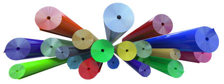 Rolls of plastic isolated on whiteの写真素材