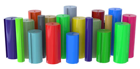 Rolls of plastic isolated on white