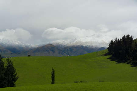 Mountains and grasslands. New Zealand