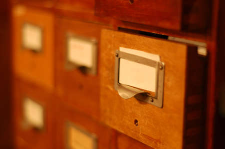 Wooden card index storageの写真素材