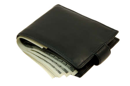 Leather wallet with some dollars inside