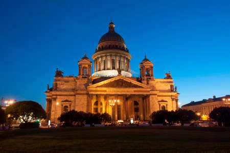 Isaac cathedral. St.Petersburg, Russia. White night.の写真素材