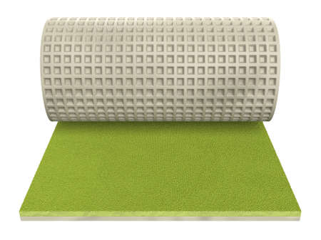 Athletic track flooring isolated on whiteの写真素材