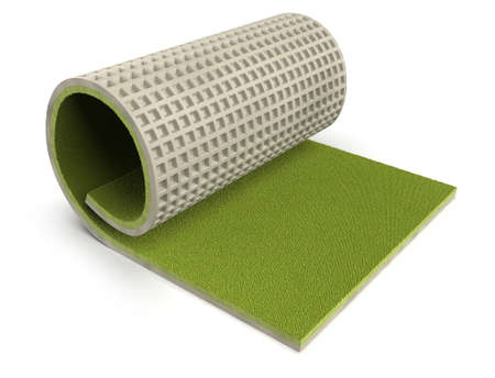 Athletic track flooring isolated on whiteの写真素材