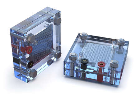 Hydrogen fuel cell isolated on whiteの写真素材