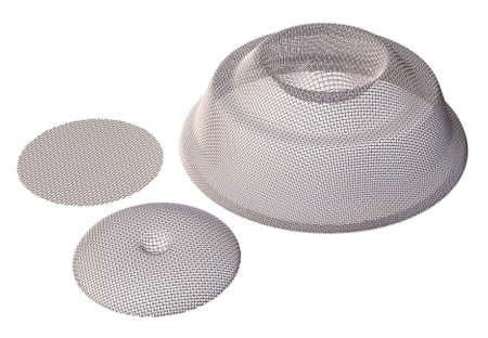 Wire mesh filters isolatedの写真素材
