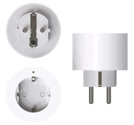 Smart plug device isolated on whiteの写真素材