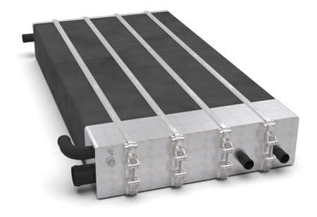 Hydrogen fuel cell isolated on whiteの写真素材