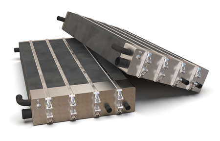 Hydrogen fuel cell isolated on whiteの写真素材