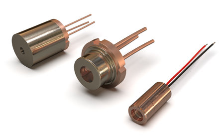 Laser diodes isolated on whiteの写真素材