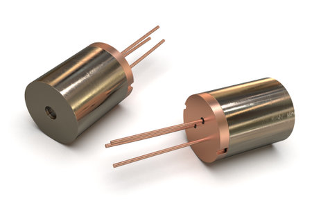 Laser diodes isolated on whiteの写真素材