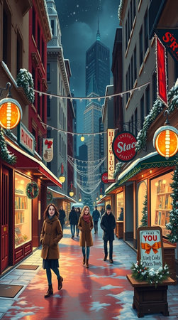 People walking on the street in New York City.の写真素材