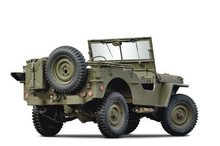 Army car isolated on white background