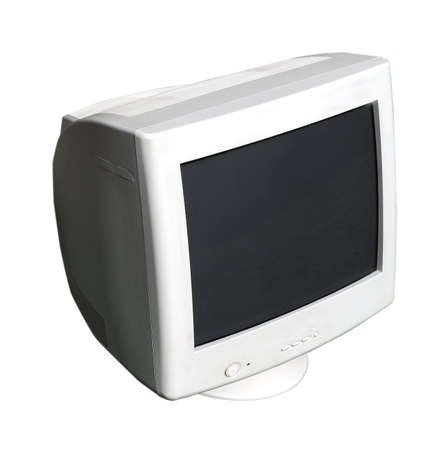 Computer screen on white backgroundの写真素材