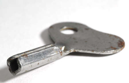 old toy key on white backgroundの写真素材