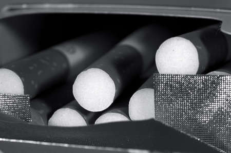 black and white cigarettes box の写真素材