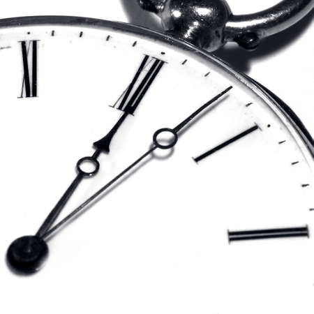 old clock in black and white
