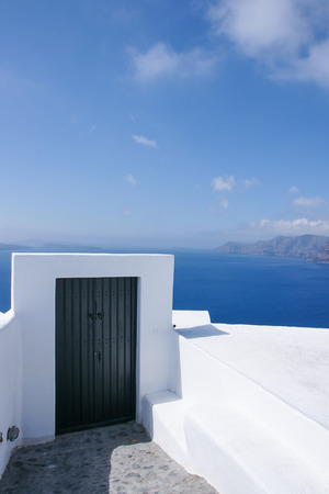 The Door of the ocean, Santorini island.の写真素材