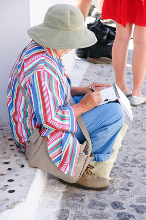 Quick Sketch, Santorini island.の写真素材