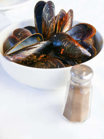 Green Mussel  the delicious sea food in Greece island.の写真素材