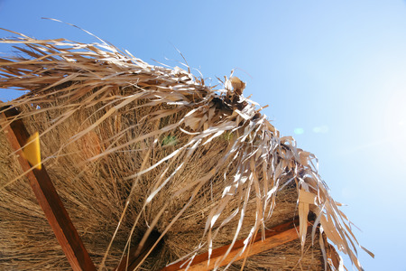 Beach umbrella in Paradise Beach Greeceの写真素材