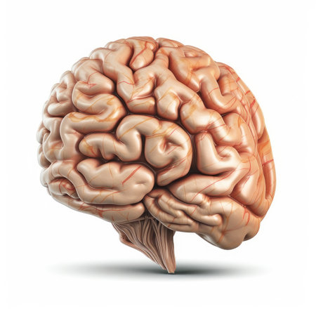 Human brain, 3d render, isolated on white background, with clipping pathの素材