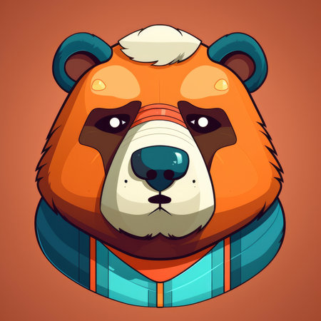 Cute panda head. Vector illustration of a panda.の素材