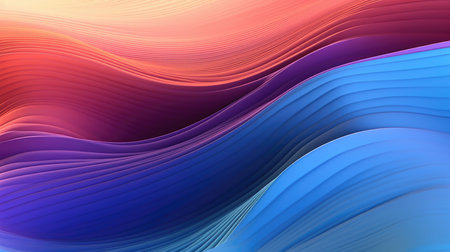 abstract background with smooth lines in blue, orange and purple colorsの素材