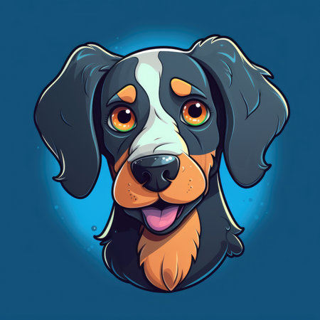 Illustration of a cute dog in cartoon style. Vector illustration.の素材