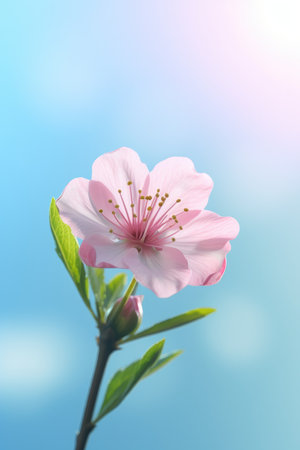 Peach blossom in spring, soft focus, toned imageの素材