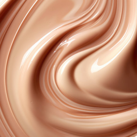 close up of chocolate cream swirl texture background for sweet food and beauty productの素材