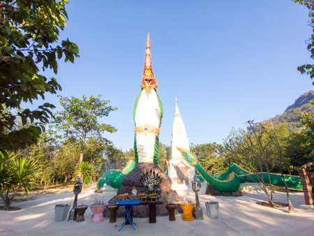 landscape, sacred Naga at Naga Cave in Thailandの写真素材
