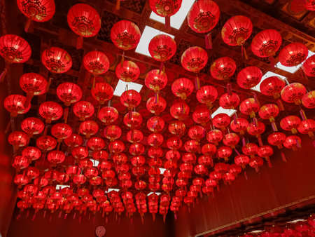 Red Lanterns on Chinese New Year (Lunar New Year).の写真素材