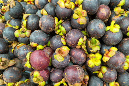Healthy fruits mangosteen background, dark mangosteen, dark mangosteenの写真素材