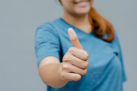 Thumbs Up. Concept Appreciation, Excellent and Successの写真素材