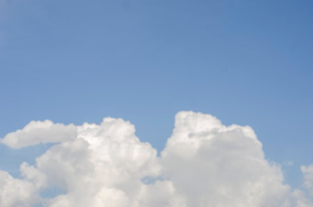 Sky and clouds in summer sunshine, with copy space.