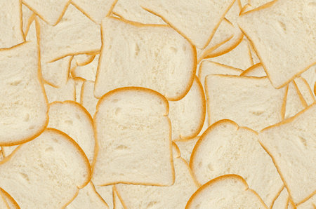 background with toast sliced of white bread. Top viewの写真素材