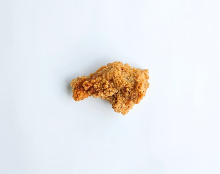 Fried chicken wing on white background top viewの写真素材