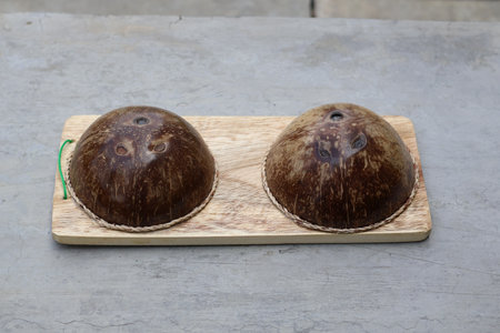 Coconut shells designed for foot sole massage, local wisdom