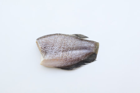 Freshly cut gourami fish on a white background. Thai people like to use it to make sun dried fish.