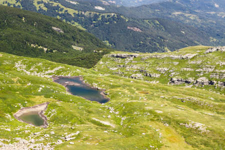 Mountain lake landscape. Tuscan Appennini, Italy.の写真素材